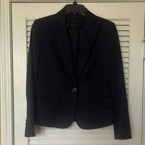 Anne Klein Dark Navy Single-Button Blazer
